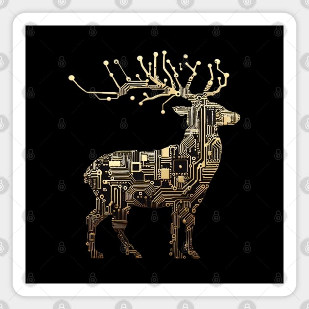 Motherboard Reindeer Magnet by Merlyn Morris